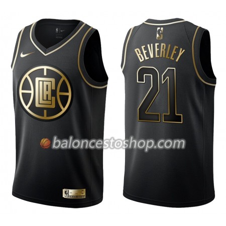 Camiseta Hombre NBA Los Angeles Clippers Patrick Beverle 21 Nike Negro Golden Edition Swingman